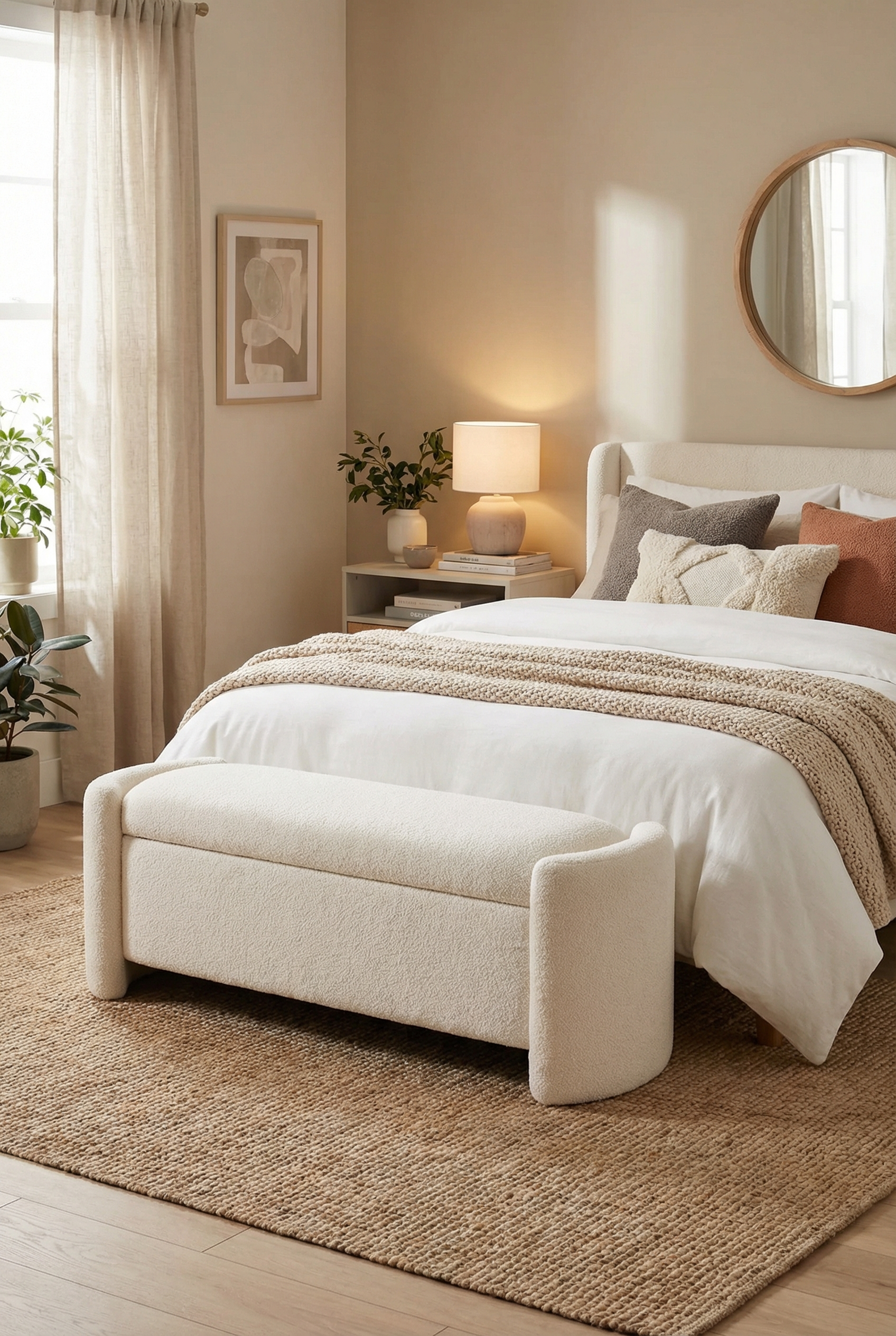 Plush bench with storage - Billie