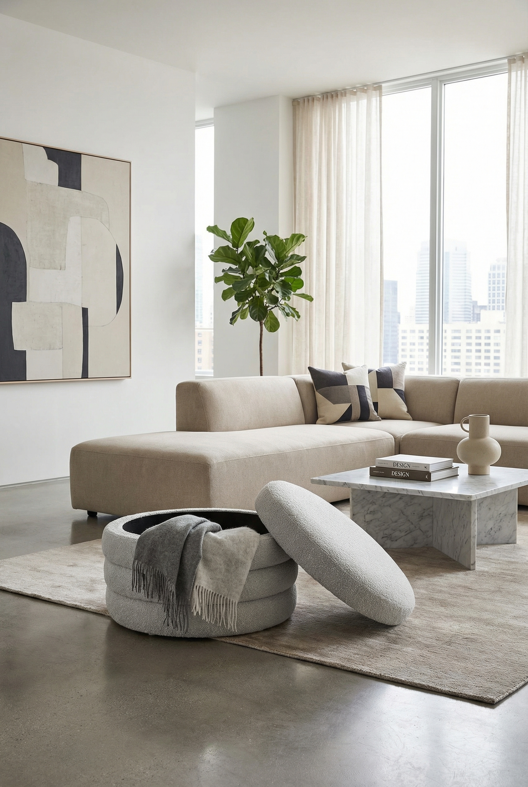 Pouf with storage - Leana