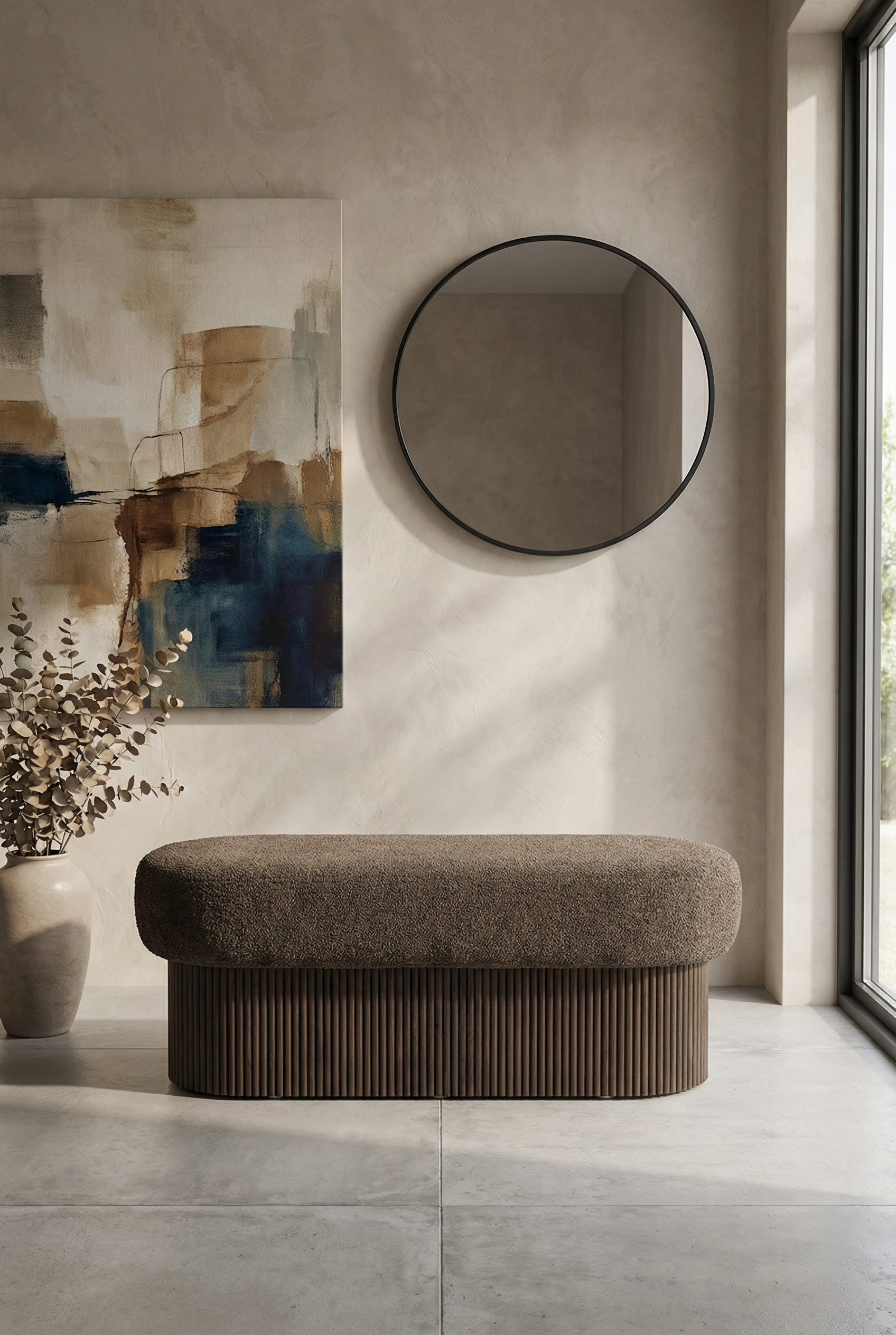 Plush bench with storage - Kris